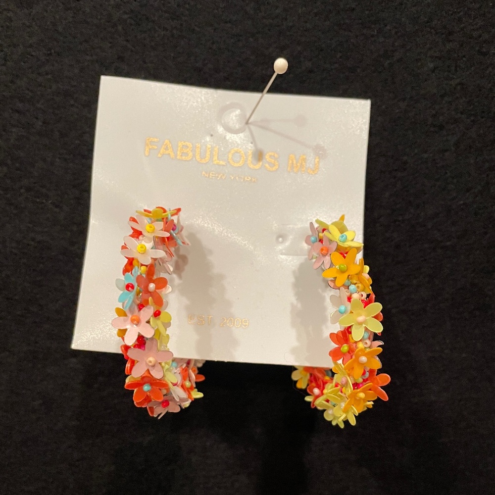 Floral Applique Earrings